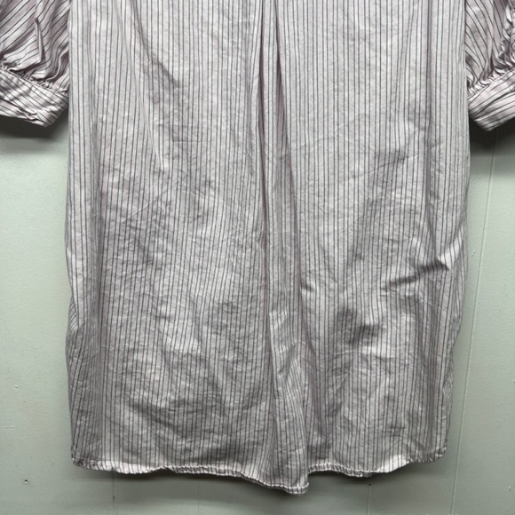 Something Navy Women's Button Down Striped Pink Short Sleeve Shirt Size Small - Picture 8 of 10